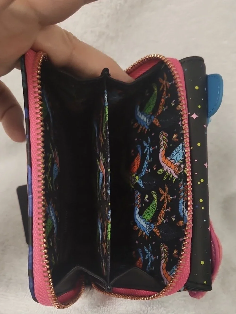 Loungefly Alice In Wonderland Wallet with Blue Caterpillar Pink Mushrooms Patch